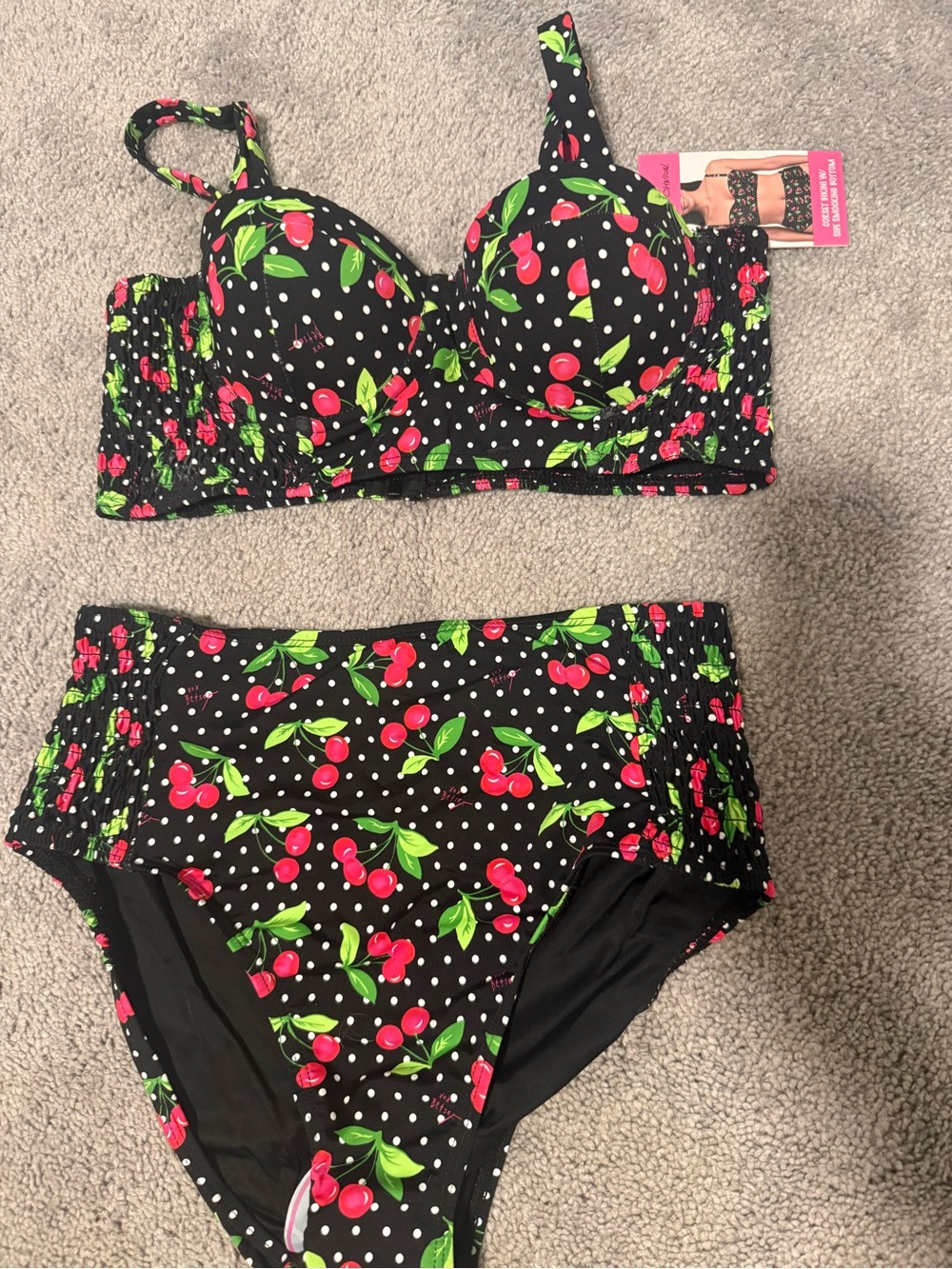 🍒 NWT Betsey Johnson Cherry Bikini Set – Size Small